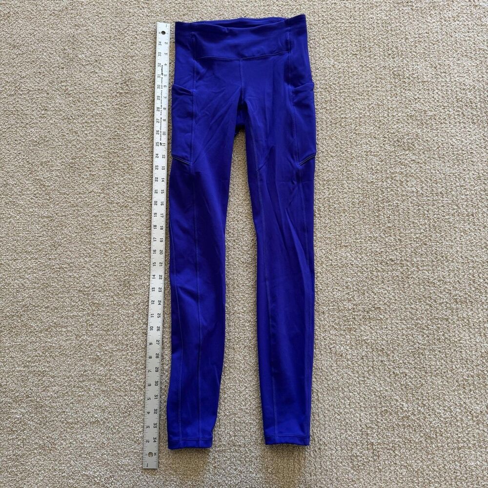 Lululemon Leggings Womens 2 Purple High Rise Ankle Slim Knit Pockets Workout